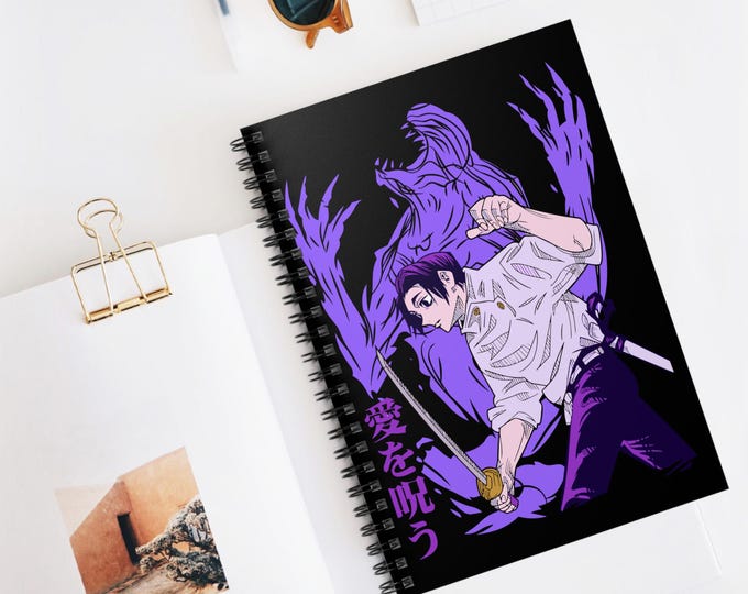 Anime Spiral Notebook | Kawaii Ruled Line Journal | 118 Page Anime Notebook for School & Notes | Otaku Stationery Gift | Anime Writing Book