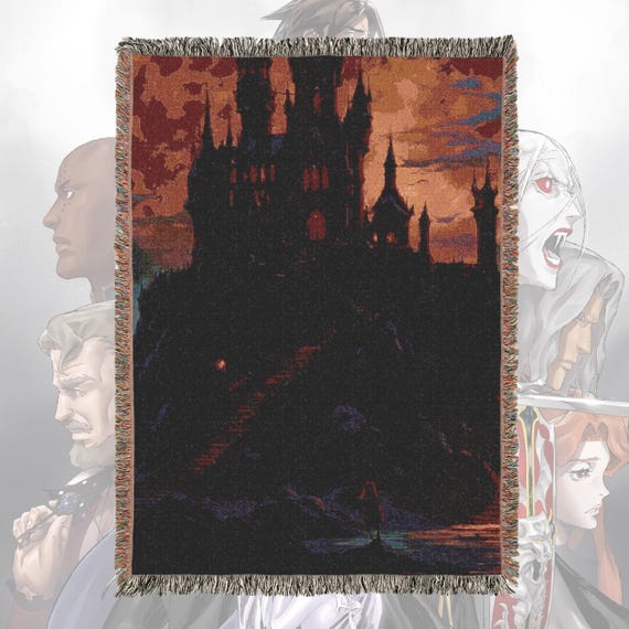 Anime & Manga Woven Blanket – 100% Cotton Throw with Fringe, Otaku Room Decor, Cozy Anime Gift, Wall Tapestry or Couch Accent