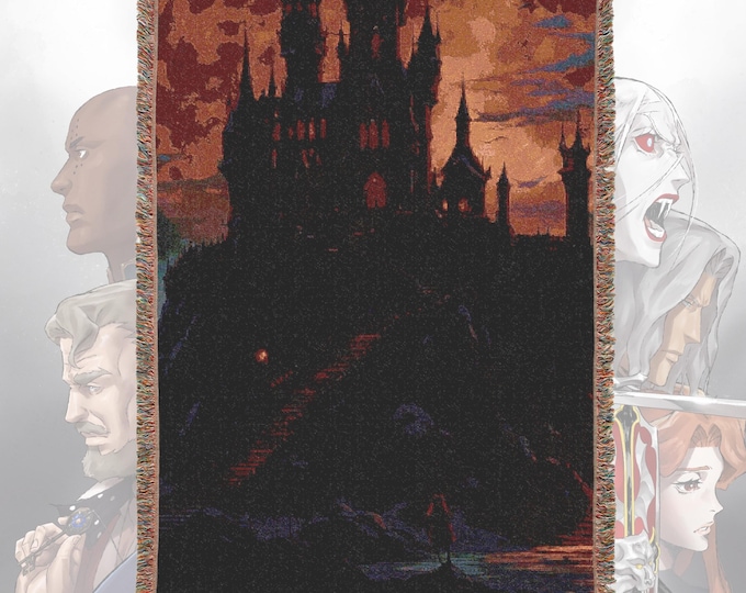 Anime & Manga Woven Blanket – 100% Cotton Throw with Fringe, Otaku Room Decor, Cozy Anime Gift, Wall Tapestry or Couch Accent