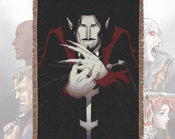 Anime & Manga Woven Blanket – 100% Cotton Throw with Fringe, Otaku Room Decor, Cozy Anime Gift, Wall Tapestry or Couch Accent