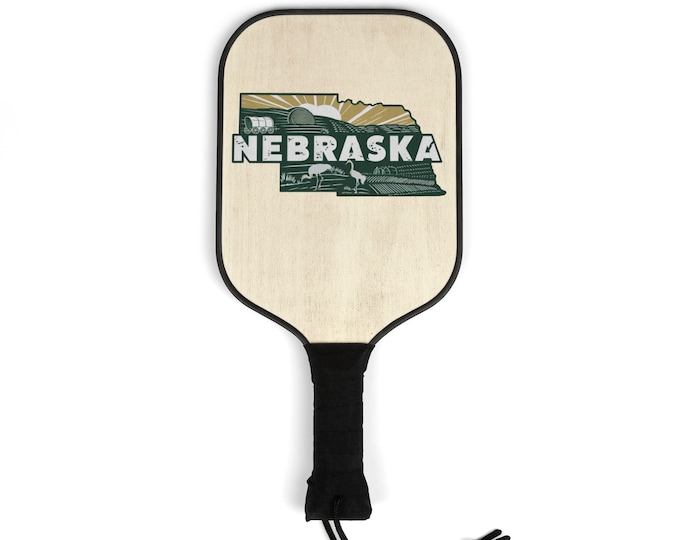Pickleball Kit - Nebraska State- 2 Paddles | 2 Balls | Pickleball Gear for men and women | Pickle ball State Designs
