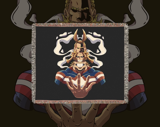 Anime & Manga Woven Blanket - 100% Cotton Throw with Fringe, Otaku Room Decor, Cozy Anime Gift, Wall Tapestry or Couch Accent