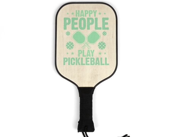 Pickleball Kit - Happy People Play Pickleball 2 Paddles | 2 Balls | Pickleball Gear for Men and Women | Pickle ball Design | Play Pickleball