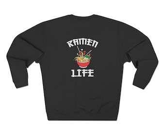 Ramen Is Life Unisex Crewneck Sweatshirt | Ramen Lover | Cat Lover | Asian Sweatshirt | Gift ideas for Cat lovers | Asian Food Lover