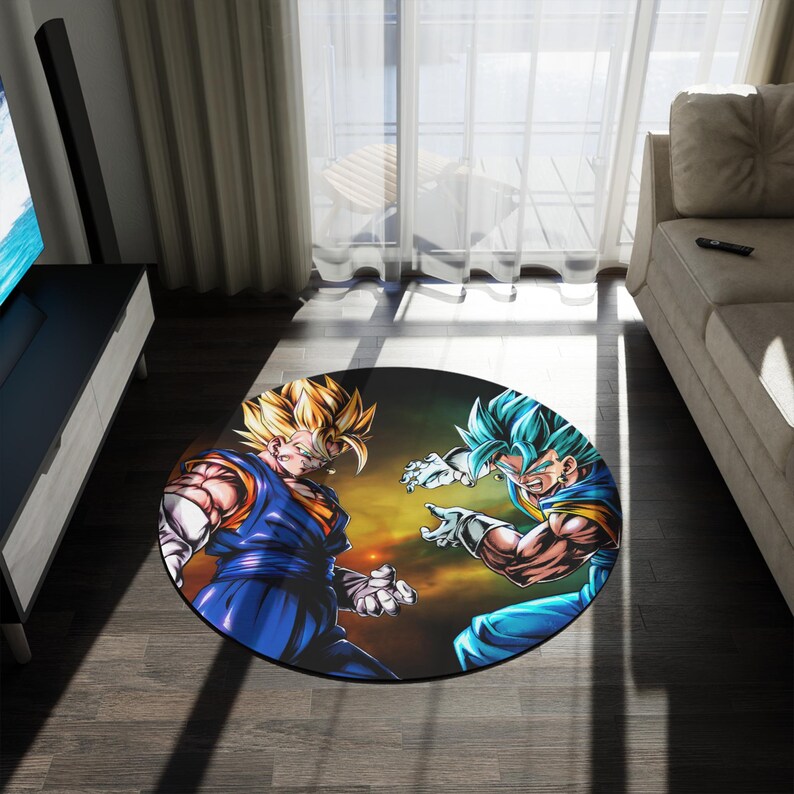 Dragonball Manga Anime Rug Vegito Design 60 Round Rug for Bedroom ...