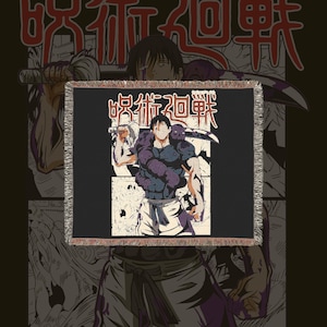 Anime & Manga Woven Blanket - 100% Cotton Throw with Fringe, Otaku Room Decor, Cozy Anime Gift, Wall Tapestry or Couch Accent