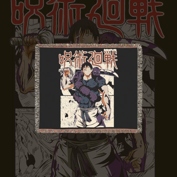 Anime & Manga Woven Blanket - 100% Cotton Throw with Fringe, Otaku Room Decor, Cozy Anime Gift, Wall Tapestry or Couch Accent