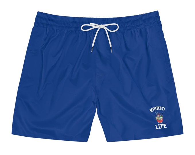 Ramen is Life Swim Trunks for Ramen Lovers, Asian Food Lover Gift, Cool Summer Trunks, Mid-Length Swim Shorts for Men and Boys, Anime Lover