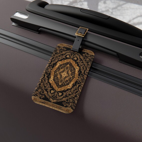 Persian Rug Luggage Tag for Suitcases & Backpacks, Vintage Travel Accessory, Boho Bag Tag, Gift for Travelers, Unique Baggage ID Tag