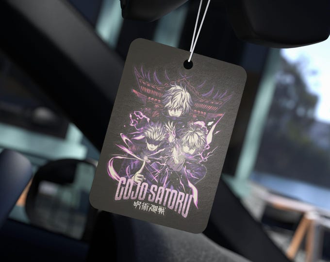 Anime Car Air Freshener Black Ice Scent Anime Auto Decor Otaku Rearview Mirror Tag Kawaii Car Accessory Perfect Gift for Anime Lovers