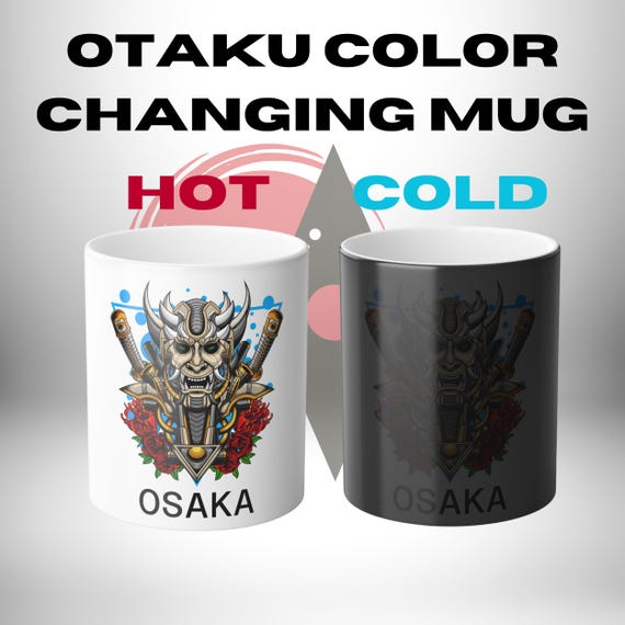 Color Changing Anime Mug - Heat Reveal Demon Mask Coffee Cup, Japanese Otaku Gift, Manga Mug for Anime Lovers, Hot Cold Magic Mug 11oz