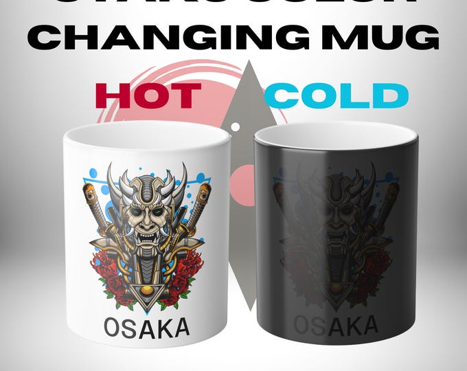 Color Changing Anime Mug - Heat Reveal Demon Mask Coffee Cup, Japanese Otaku Gift, Manga Mug for Anime Lovers, Hot Cold Magic Mug 11oz