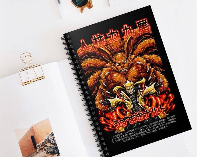 Anime Spiral Notebook | Kawaii Ruled Line Journal | 118 Page Anime Notebook for School & Notes | Otaku Stationery Gift | Anime Writing Book