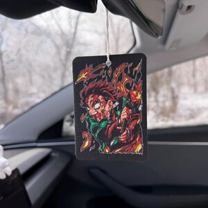 Anime Car Air Freshener Black Ice Scent Anime Auto Decor Otaku Rearview Mirror Tag Kawaii Car Accessory Perfect Gift for Anime Lovers image 3