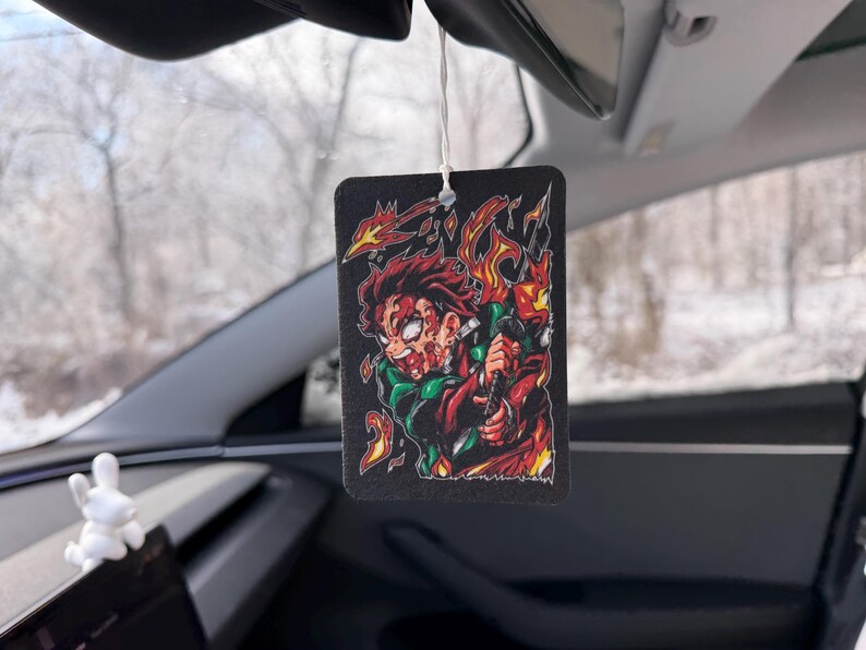 Anime Car Air Freshener Black Ice Scent Anime Auto Decor Otaku Rearview Mirror Tag Kawaii Car Accessory Perfect Gift for Anime Lovers image 3