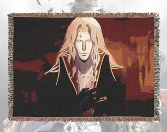 Manta tejida de anime y manga: 100 % algodón con flecos, decoración para habitación otaku, regalo acogedor de anime, tapiz de pared o decoración para sofá.