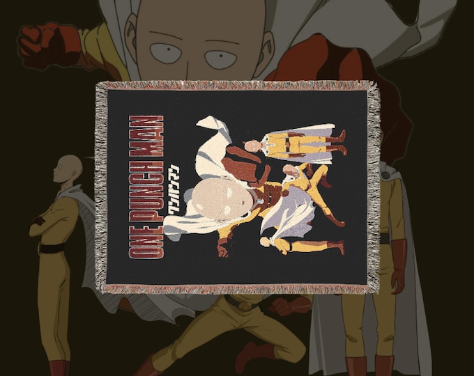 Cozy Anime Blanket 100% Cotton - Manga Throw with Fringe, Kawaii Otaku Gift, Room Decor Wall Tapestry, Cottagecore Couch Accent