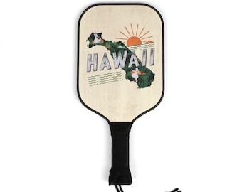 Hawaii Pickleball Kit–2 Paddles, 2 Balls| State Design Pickleball Set for Men & Women| Pickleball Gear Gift for Players, Fans, Kids