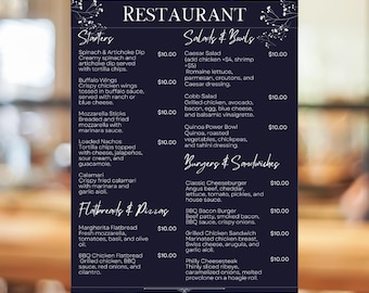 Menu Template – Editable Canva Design (8.5x11) (Digital Download)