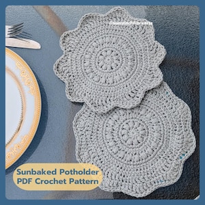 SUNBAKED Crochet Potholder/Hotpad Pattern - Instant Download Digital PDF