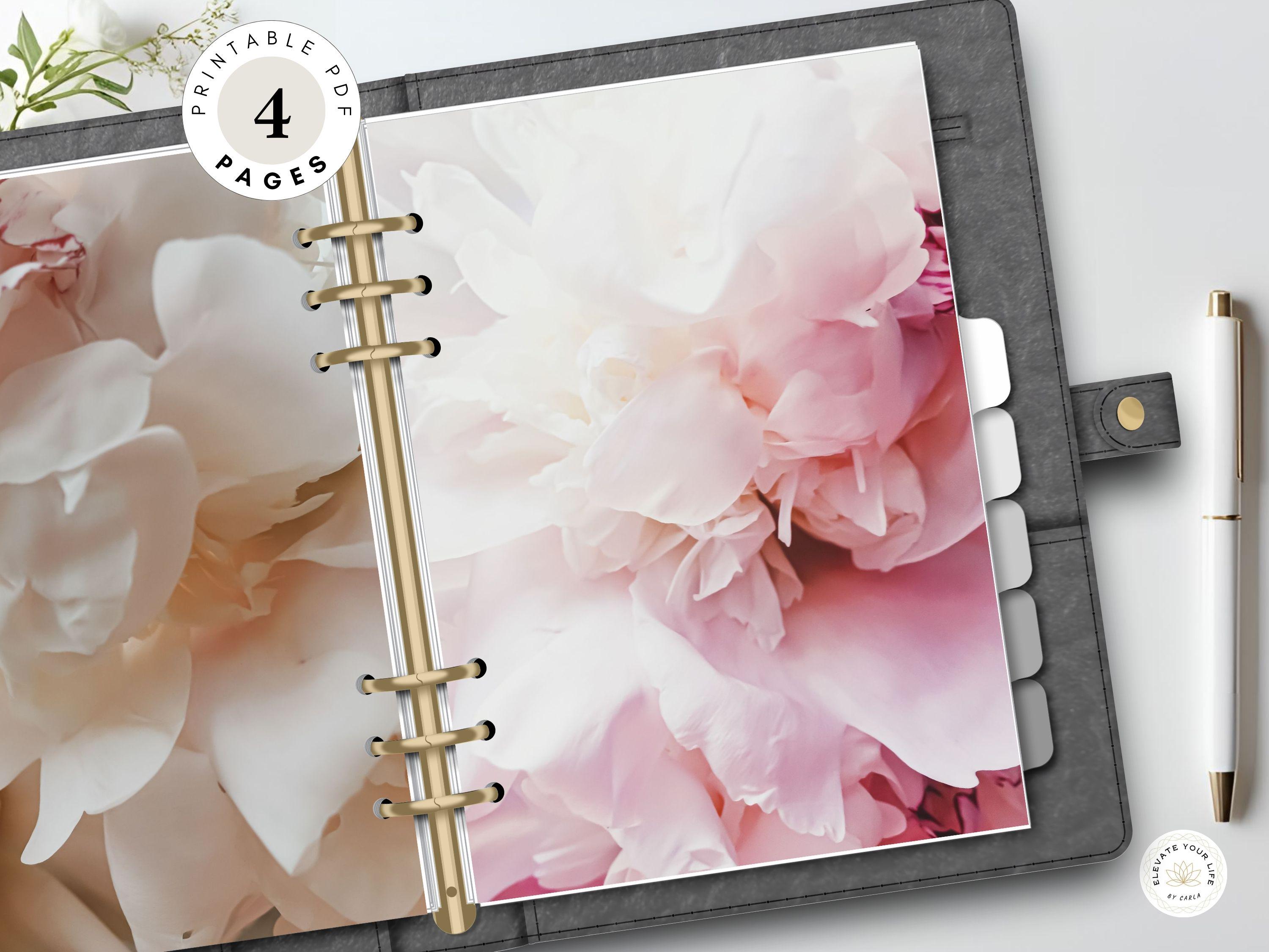 Floral Planner Dashboard Printable, Elegant Blossom Journal Dividers ...