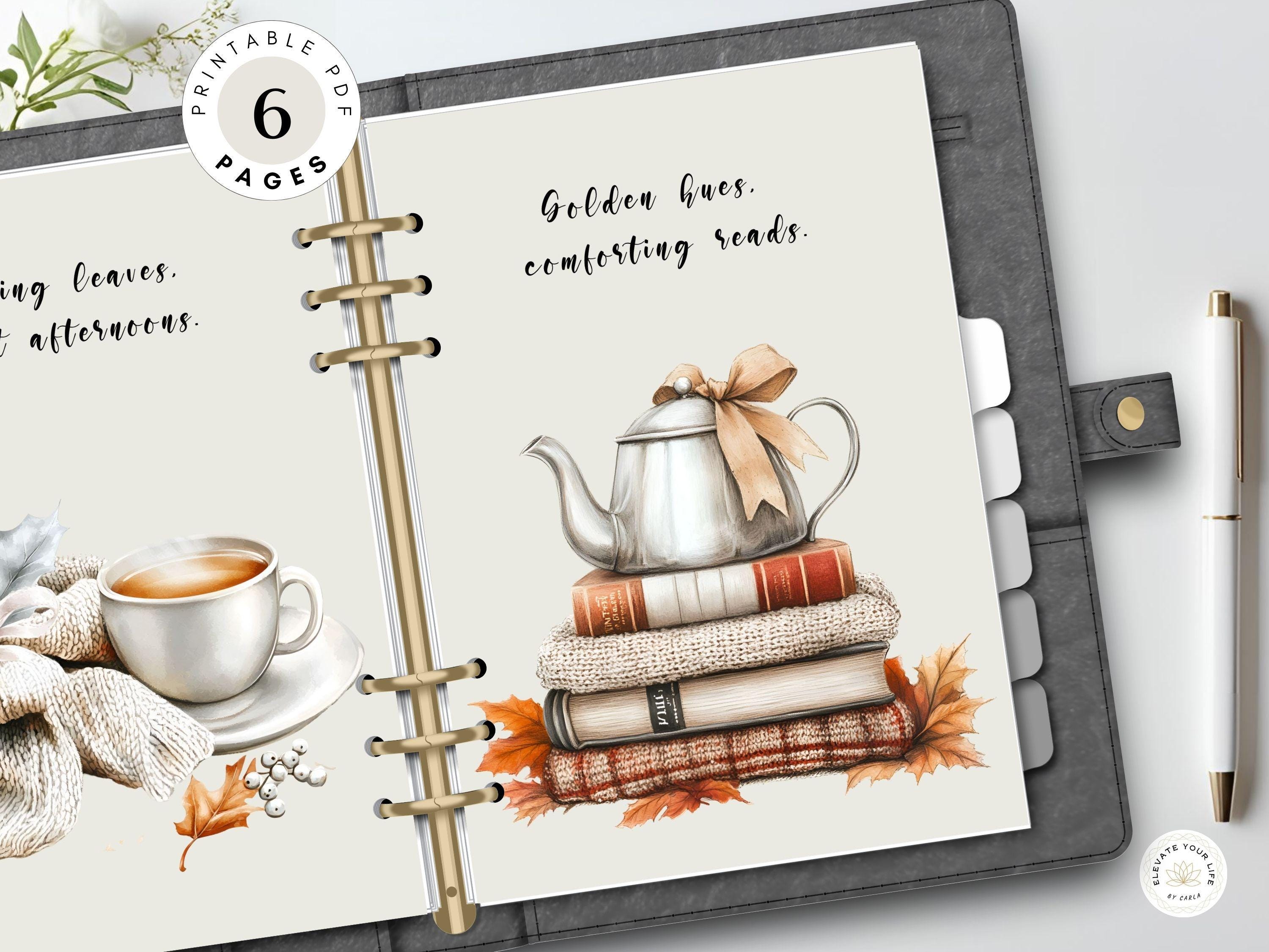 Cozy Moments Planner Dashboard Printable - Warm Fall Journal Dividers ...