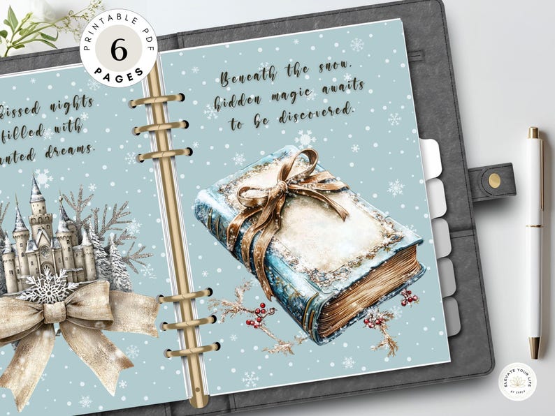 Winter Planner Dashboard Printable - Inspirational Blue Journal ...