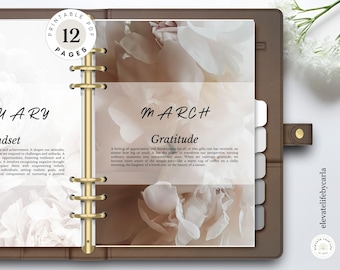 Elegant Floral Monthly Cover Pages & Motivational Planner Dividers | Printable Planner Dashboard | Download PDF