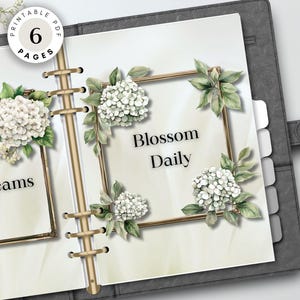 Planificador floral imprimible, separadores y portadas botánicas motivacionales (A4, A5, personal, media carta, planificador clásico alegre)