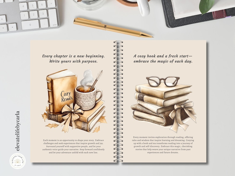 Fall Bookish Planner Dashboard Printable, Cute Journal Dividers With ...