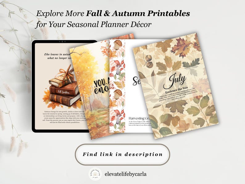 Cozy Moments Planner Dashboard Printable - Warm Fall Journal Dividers ...