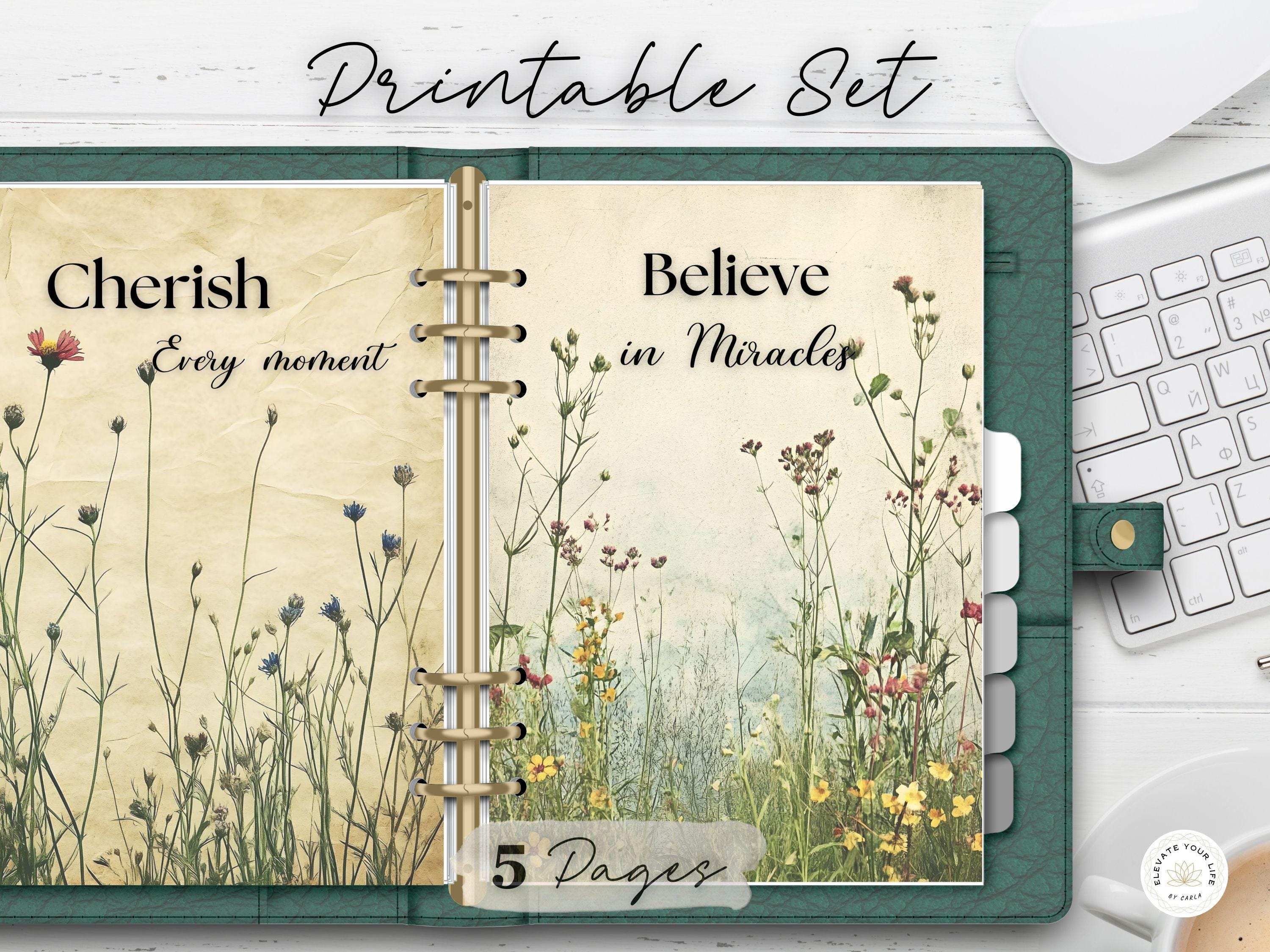 Planner Dashboard Printable Set, Wildflower Planner Printable, Happy ...