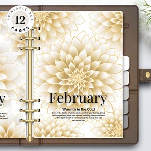 Goldene Monatsdeckblätter & Florale Planer Teiler mit Motivationszitaten | Druckbares Planner Dashboard | PDF herunterladen