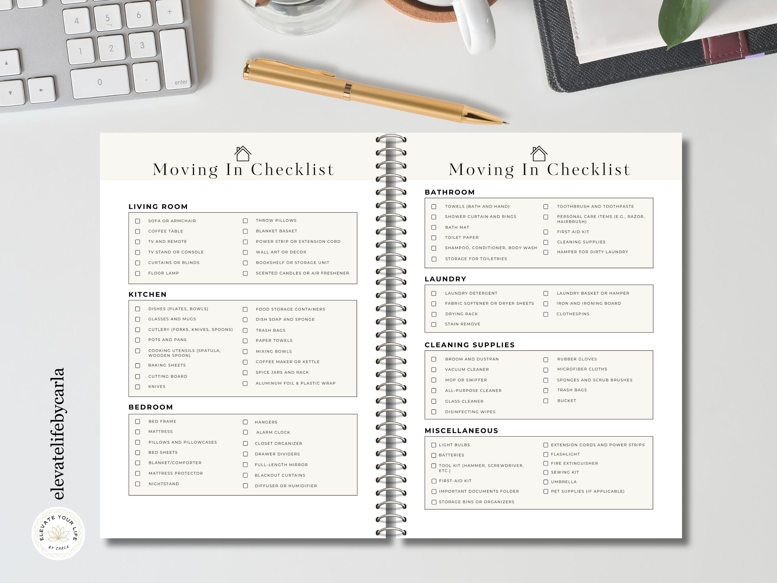 Moving Checklist Printable | New Home Essentials List | First Apartment ...