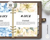 Floral Monthly Planner Dividers Printable - Soft Botanical Planner Dashboards & Cover Pages - Digital Download PDF
