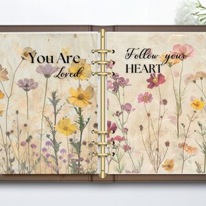 Wildflowers Planner Dashboard Printable , Spring Journal Dividers ...