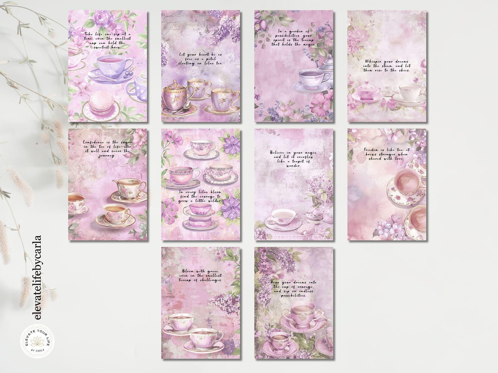 Lilac Garden Planner Dashboard Set - Printable Coquette Cover Pages ...