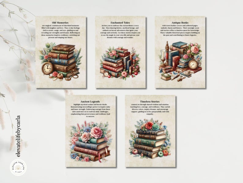 Vintage Books Planner Dashboard Printable - Floral Journal Dividers ...