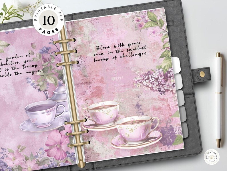 Lilac Garden Planner Dashboard Set - Printable Coquette Cover Pages ...