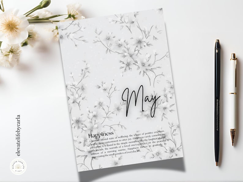 Elegant Monthly Dividers & Planner Inserts - Floral Journal Dashboard ...