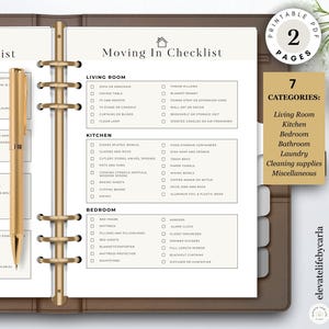 Moving Checklist Printable | New Home Essentials List | First Apartment Planner | New House Must-Haves - PDF Download