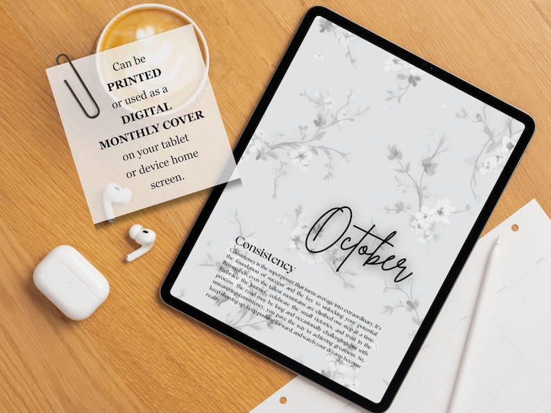 Elegant Monthly Dividers & Planner Inserts - Floral Journal Dashboard ...