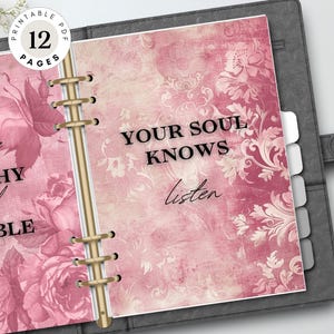 Floral Planer Dashboard Printable | Rosa Vintage Planer Zubehör | A4, A5, Letter, Personal, Half Letter