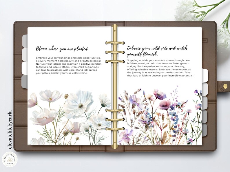 Wildflowers Planner Dashboard Printable, Spring Botanical Journal ...