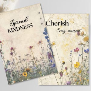 Wildflowers Planner Dashboard Printable , Spring Journal Dividers ...