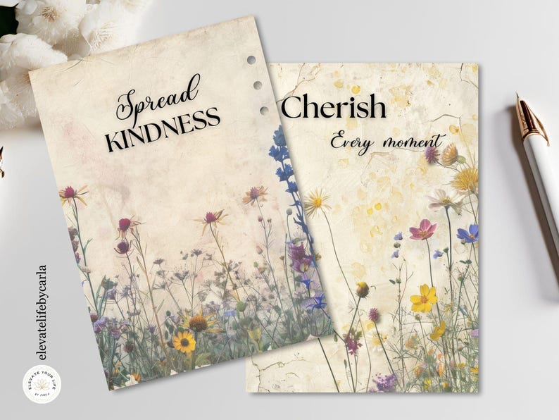 Wildflowers Planner Dashboard Printable , Spring Journal Dividers ...
