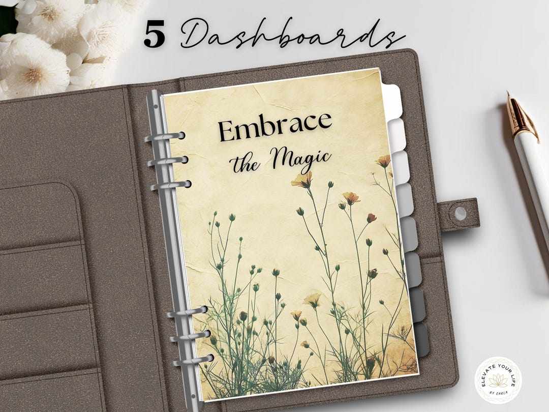 Planner Dashboard Printable Set, Wildflower Planner Printable, Happy ...