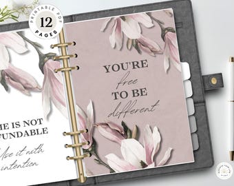 Planner Dashboard Printable | Floral Planner Accessories & Dividers | Aesthetic Dashboard | A4, A5, Letter, Personal, HalfLetter, Pocket
