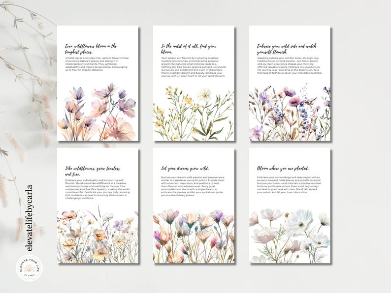 Wildflowers Planner Dashboard Printable, Spring Botanical Journal ...