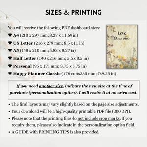 Wildflowers Planner Dashboard Printable , Spring Journal Dividers ...
